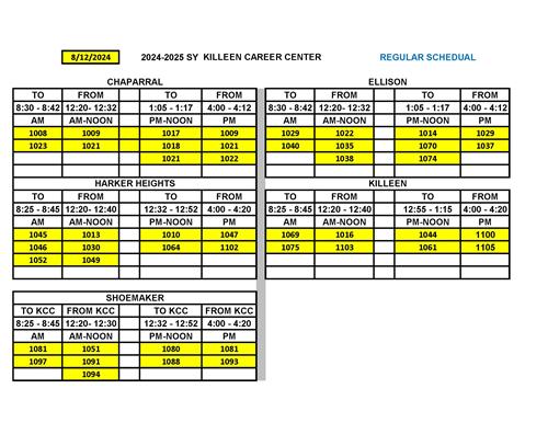 Bus Schedules to KCC